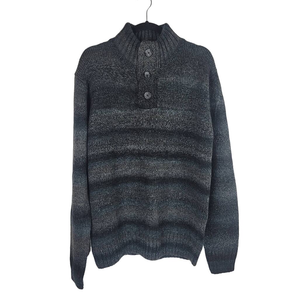 Amongst Others Shades of Gray Striped Winter Warm Men's Sweater L